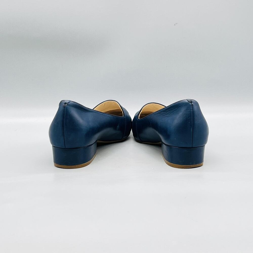 Cole Haan Shoes Women 8 Blue Leather Loafer Flats Pointed Toe Block Heel Slip On - Picture 6 of 11